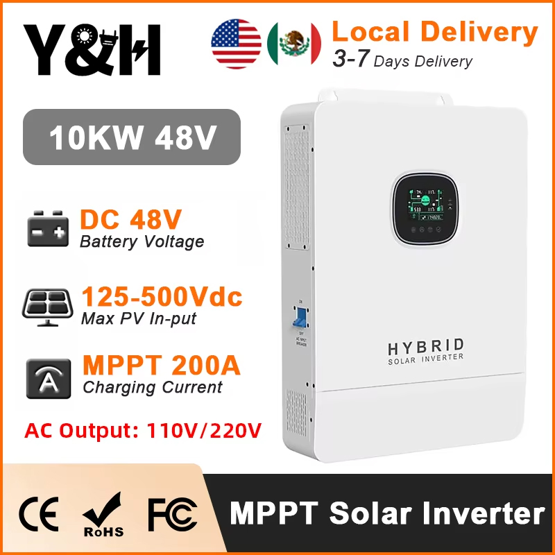 Split Phase Inverter 10Kw 110V 220V - Y&H 10KW Hybrid-Solarwechselrichter 48V 110V/220V Split-Phase