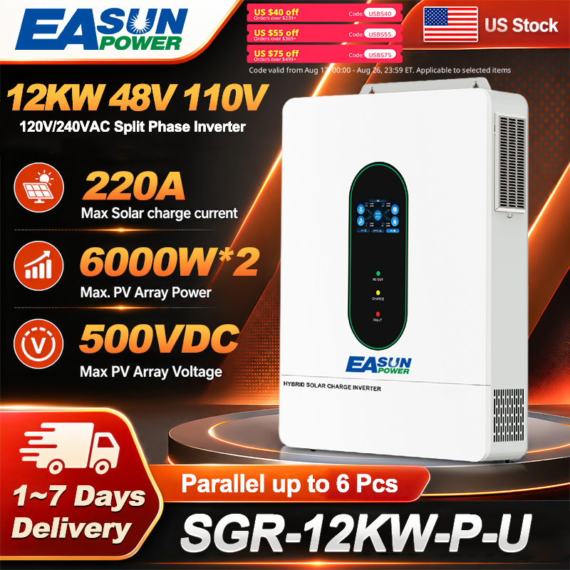 Grid Tie Inverter Limiter 2000W - EASUN POWER 12KW Split-Phase Netzgekoppelter Solar-Wechselrichter
