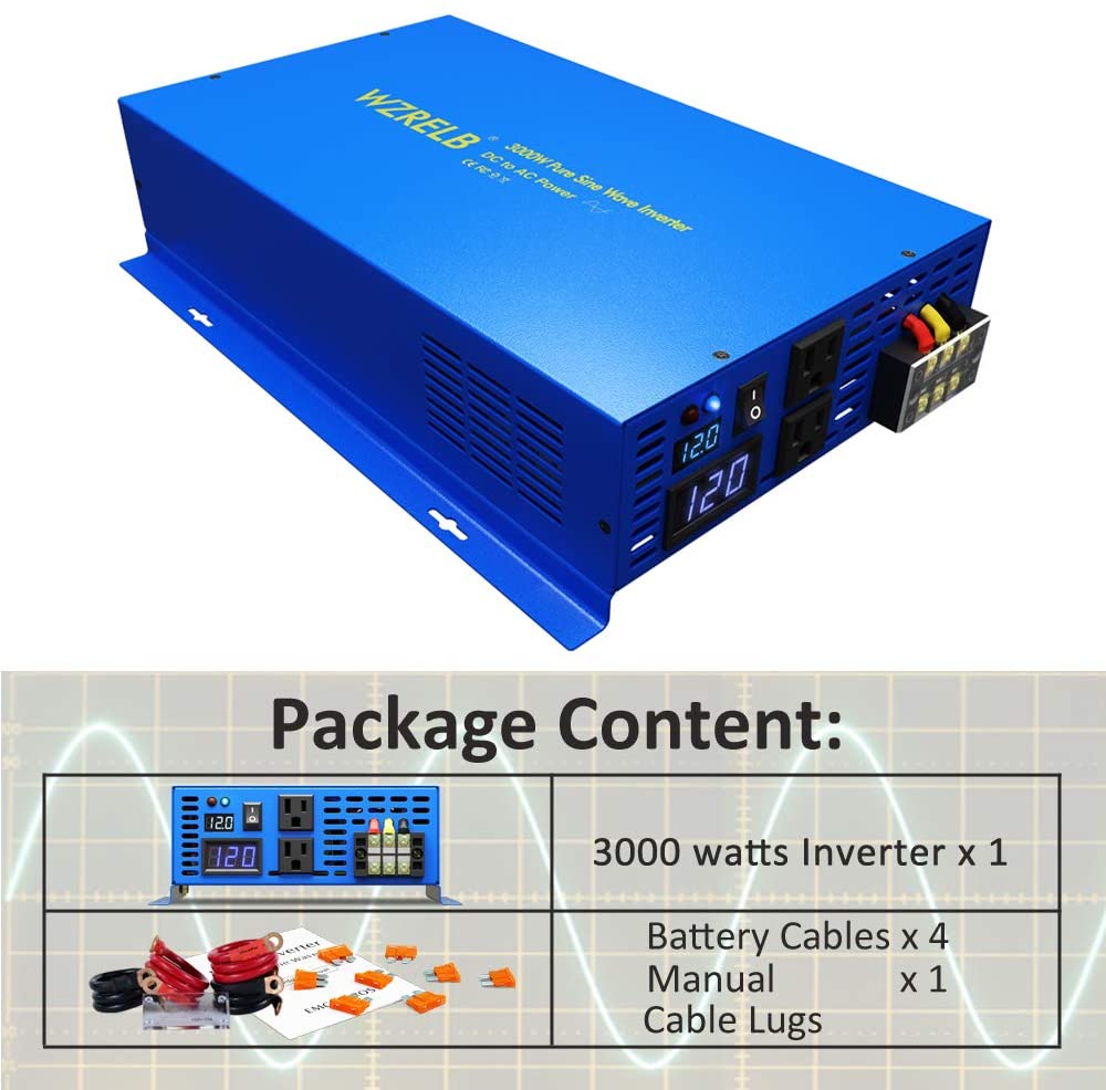 Reiner Sinus-Wechselrichter 30 – Inverter Pure Sine Wave 60Hz 120V 3000W Bewertung und Preis