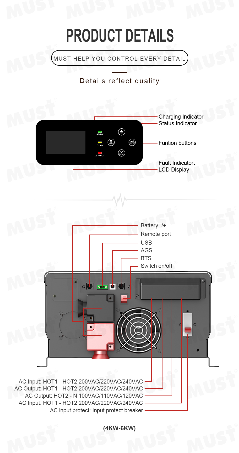 Meistverkaufter 110V 120V 220V – Pure Sine Wave Inverter 5000W 48V 220V Bewertung und Preis