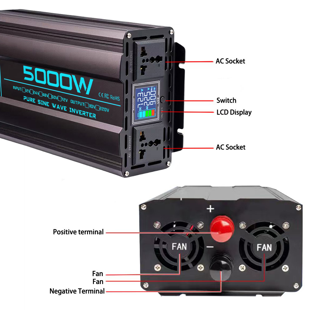 Reiner Sinuswellen-Wechselrich – Pure Sine Wave Inverter 5000W 48V 220V Bewertung und Preis